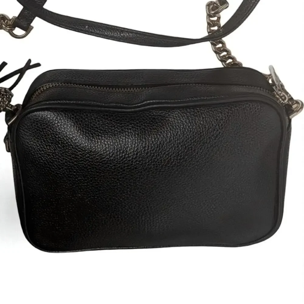 Michael Kors Ginny Crossbody Camera Bag in Black Pebbled Leather Jet Set Bag